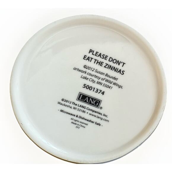 LANG Ceramic Coffee Mug Please Don’t Eat The Zinnias Susan Bourdet 14 oz - Picture 4 of 4